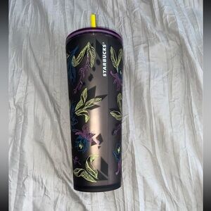 Starbucks Black Floral Tumbler